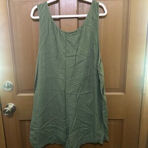 Zenana Green Sleeveless Women's Linen Romper